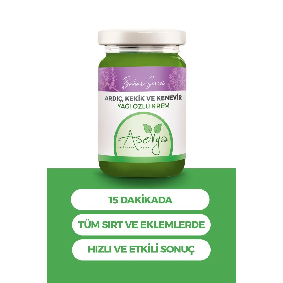 asellya sağlıklı yaşam Alabalık, Ardıç, Kekik ve Kenevir Özlü Masaj Kremi 100ml