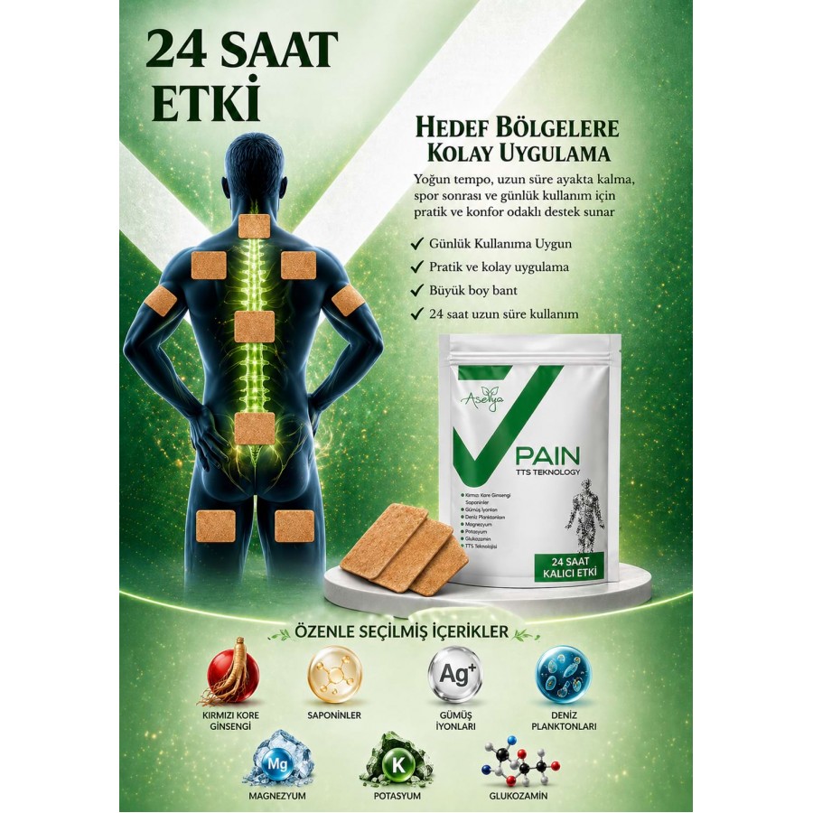 Aselya Premium Kas & Eklem Rahatlığı için Transdermal Bant 25 Adet