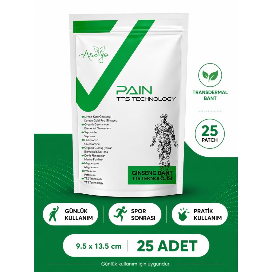 Aselya Premium Kas & Eklem Rahatlığı için Transdermal Bant 25 Adet 