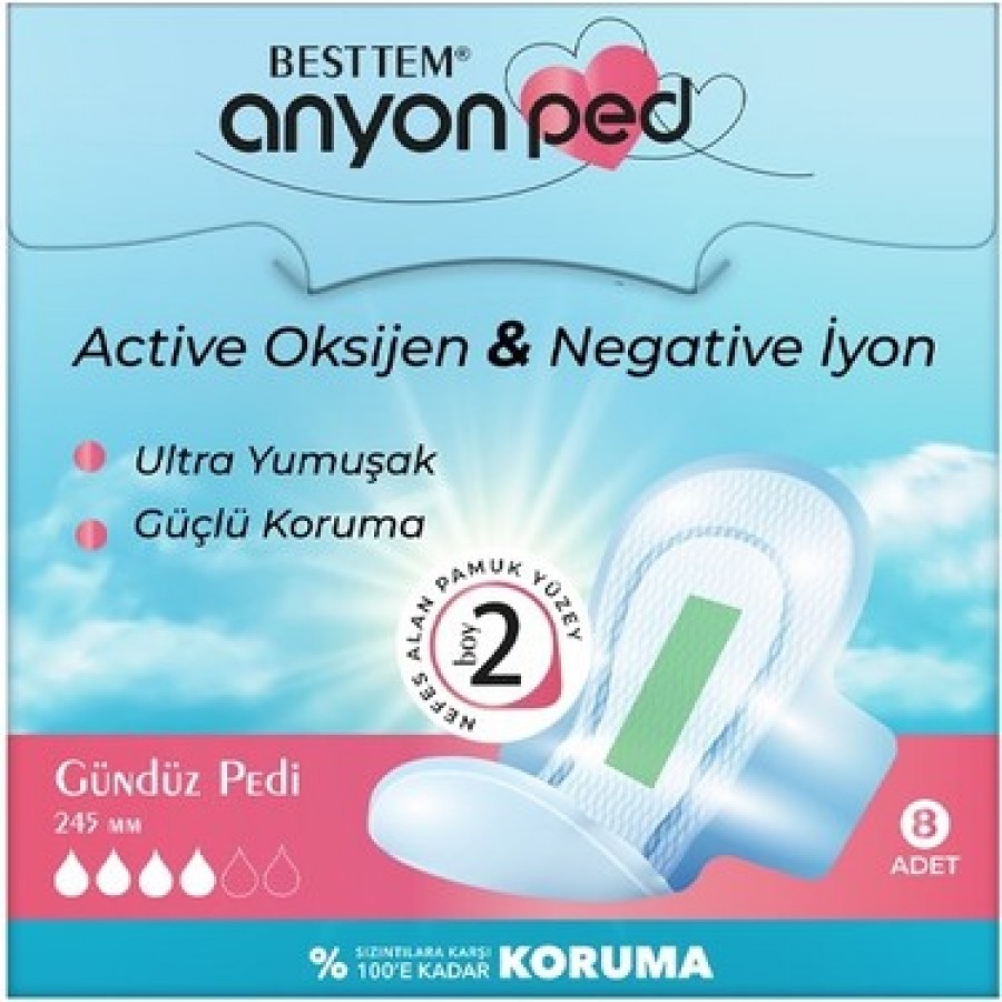 BESTTEM Anyon Ped (GÜNDÜZ) – Ultra Ince Ve Süper Nem Çekme Özelliği | 8 Adet